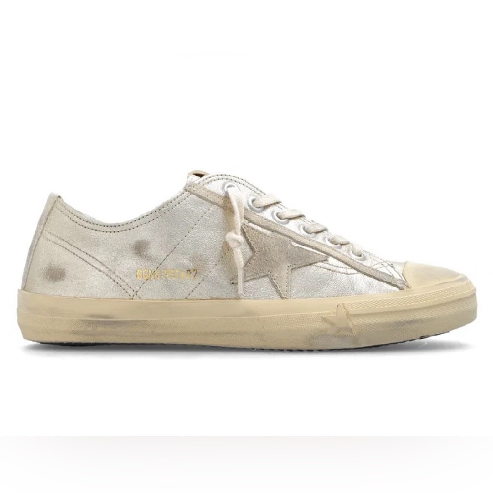 Golden Goose women V-star sneakers platinum gold, seed pearl women NIB
